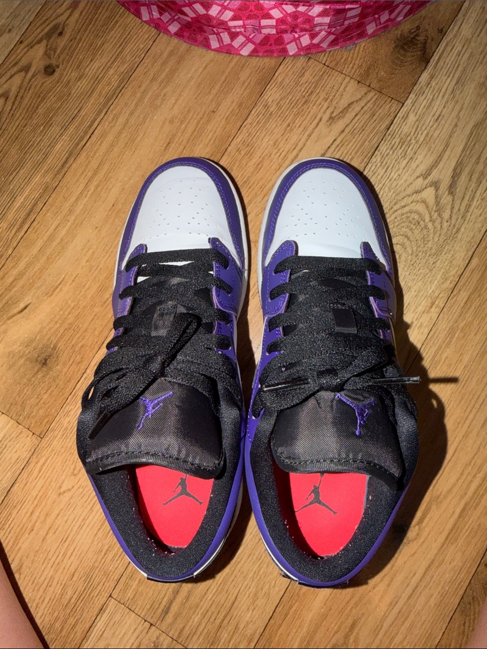 Jordan Kids Purple, White & Black Low-Top Sneakers